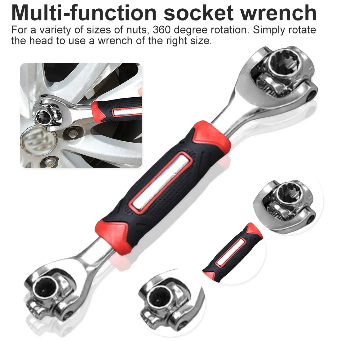 

48 in 1 Tools Socket Works with Spline Bolts Torx 360 Degree 6-Point Universial Furniture Car Repair Tiger Wrench