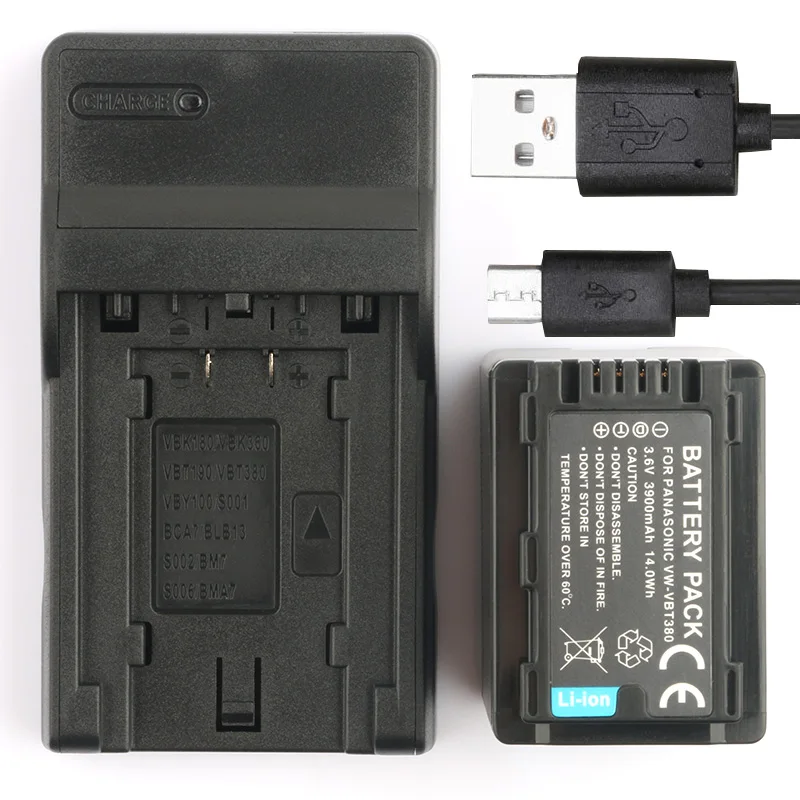 

LANFULANG VW-VBT380 Battery And battery Charger for Panasonic HC-WX970 HC-WX979 HC-WXF990 HC-VX870 HC-VX878