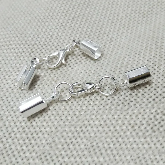 crimp ends leateher cord necklace ropes crimps end tips w/loop lobster