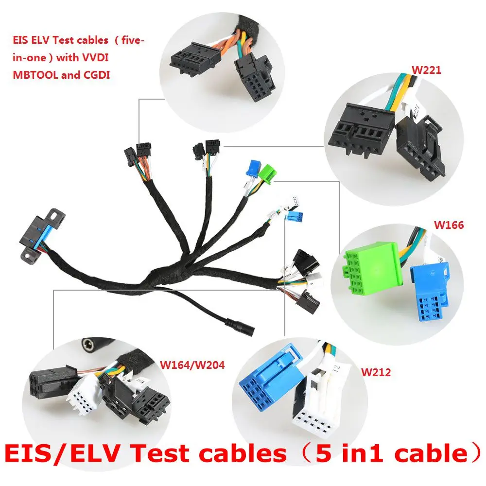 5in1 EIS ELV Тесты кабели для Mercedes замки OBD EZS кабель MOE UNV работает вместе с VVDI MB BGA CGDI W204