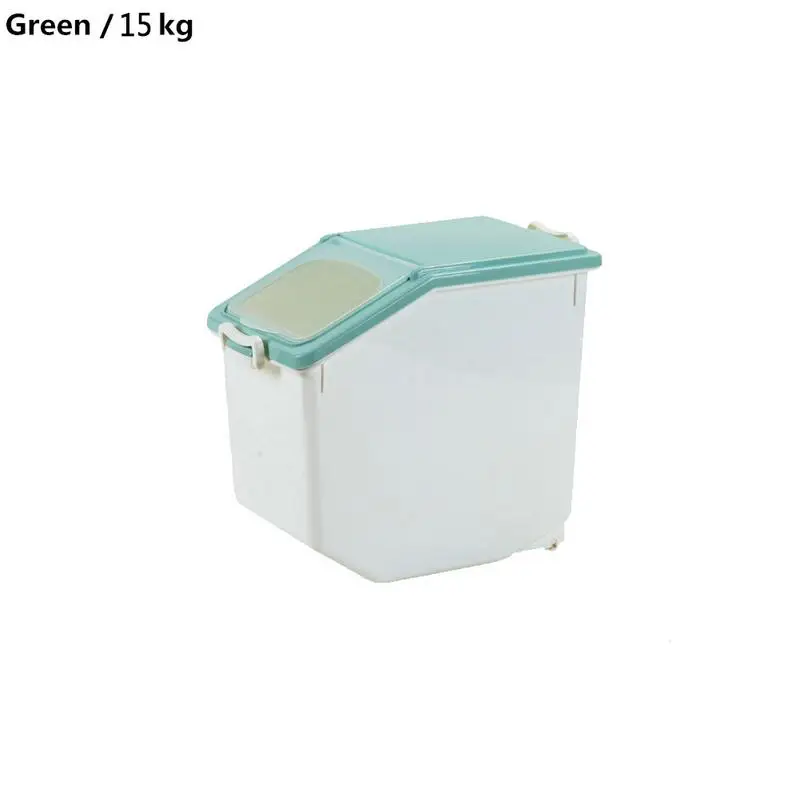 Герметичный ящик для хранения влаги, Кухонный Контейнер для риса, контейнер для хранения риса, злаков, орехов, закусок, овощей, кухни, еды, быстрая - Цвет: 15KGgreen