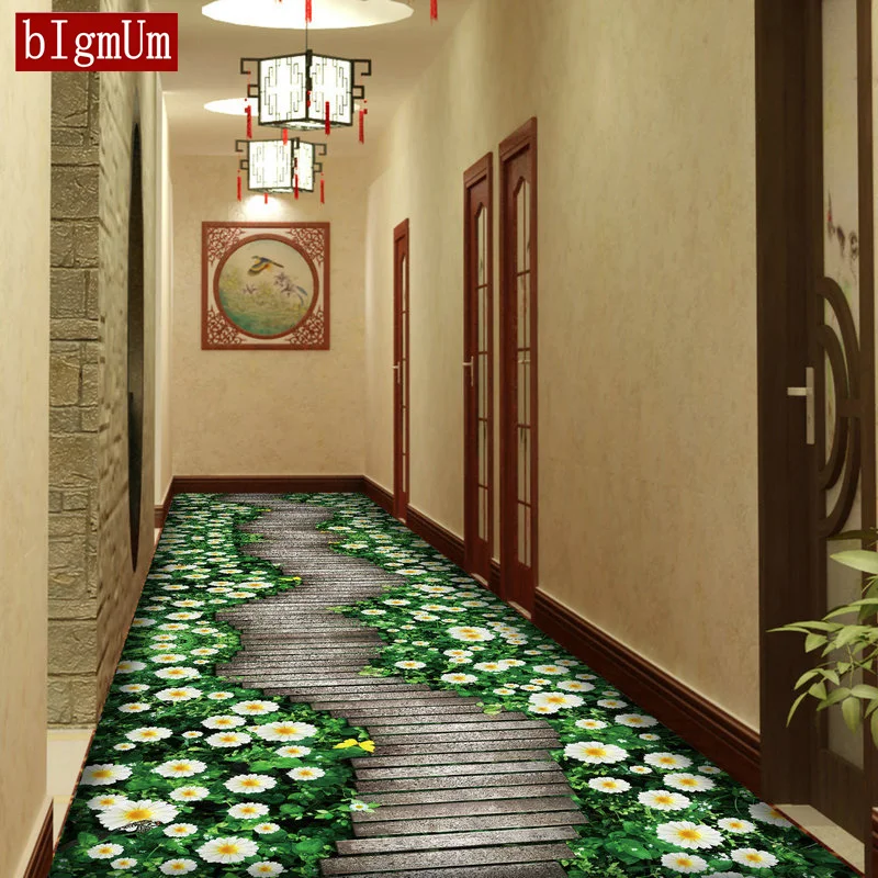

3D Plant Floral Printing Carpet Creative Door Mat Hallway Bedroom Living Room Tea Table Rugs Kitchen Bathroom Antiskid Floor Mat