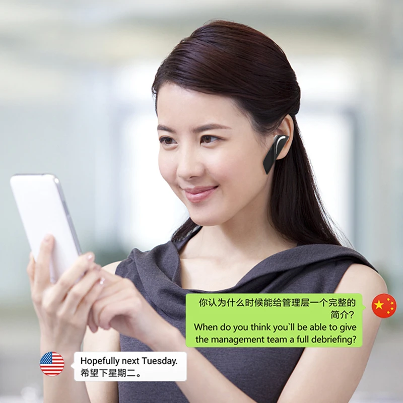 Smart Voice Translator Languages Instant Translate Wireless Bluetooth Headphone Smart Voice Vertaler voor Business Learn