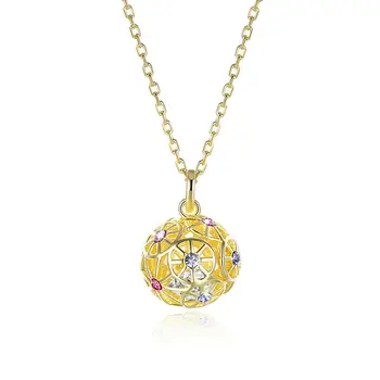 

Stylish Lucky Ball Pendant Necklaces Multi-color Crystal From Swarovski Element Lemon Hollow Small Fresh Designer Women Jewelry