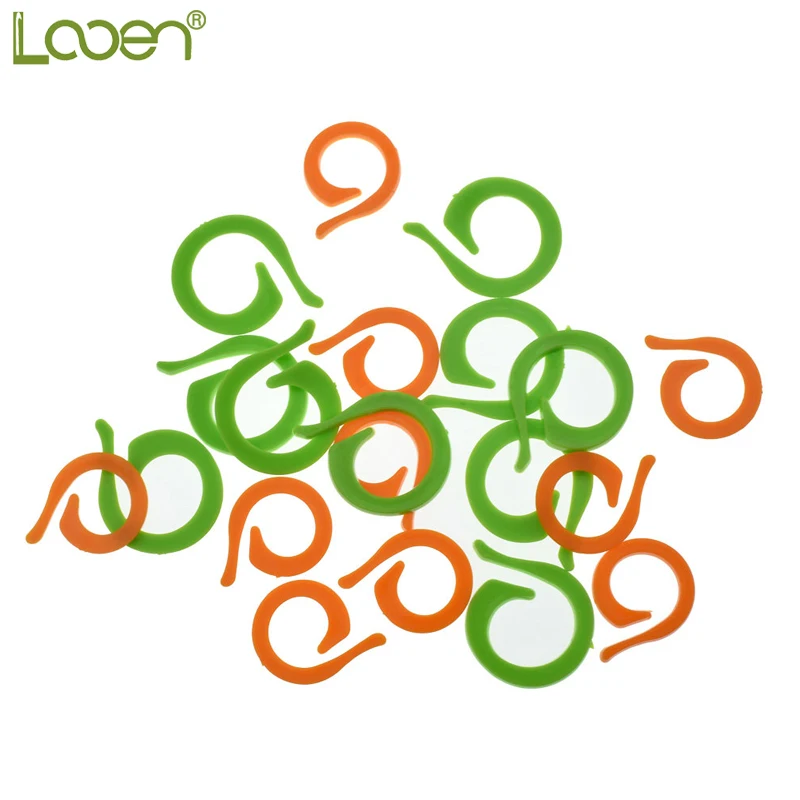 

Looen 20pcs/lot 2 size High quality Mix Color Mini Knitting Holder Needle Clip Craft Crochet Locking Stitch Plastic Markers Hook