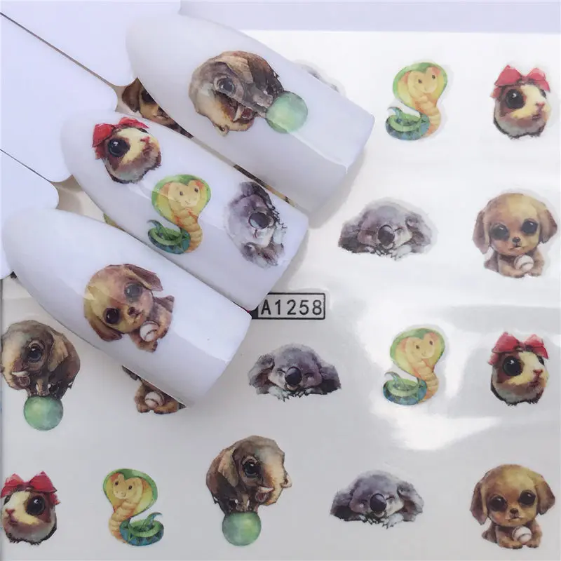 FWC 1 Sheet Purple Flower/Stars / Flowers / Grass Styels Nail Decals Art Colorful Full Wraps for Nail Sticker Water Tips - Цвет: YZW-A1258