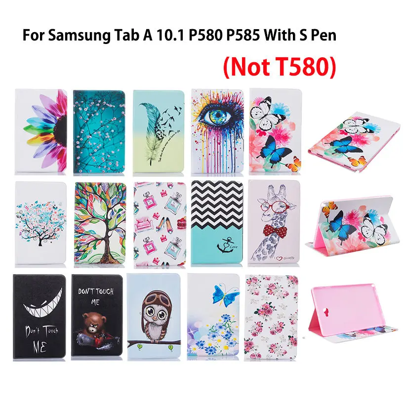 Чехол-книжка для Samsung Galaxy Tab A A6 10 1 2016 P580 P585 SM-P585Y из искусственной кожи | Компьютеры