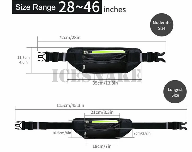 ICESNAKE Запуск сумка Для мужчин Для женщин БЕГОВОГО талии сумка Спортивная бутылка для воды пояс Спорт бег тренажерный зал Кемпинг мешок бег