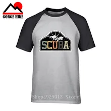 2019 Tops de cuello redondo de hombre de manga corta Vintage de buceo/máscara/linternas/traje de camiseta de regalo Idea Top T camiseta divertida camiseta