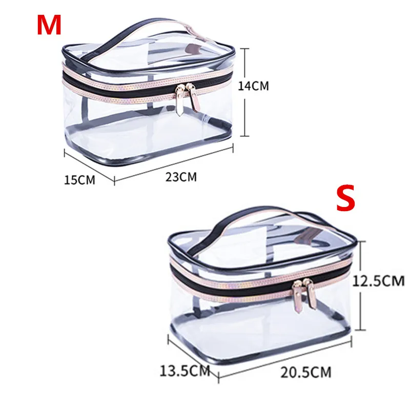 ПВХ прозрачные косметички Для женщин Путешествия Водонепроницаемый ясно туалетные принадлежности, мытье организатор мешок Красота туалетный столик макияж Чехол Аксессуар
