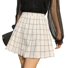 Юбки Харадзюку Женская клетчатая Женская плиссированная юбка Kawaii Высокая талия модная женская одежда Летний стиль новые юбки шорты