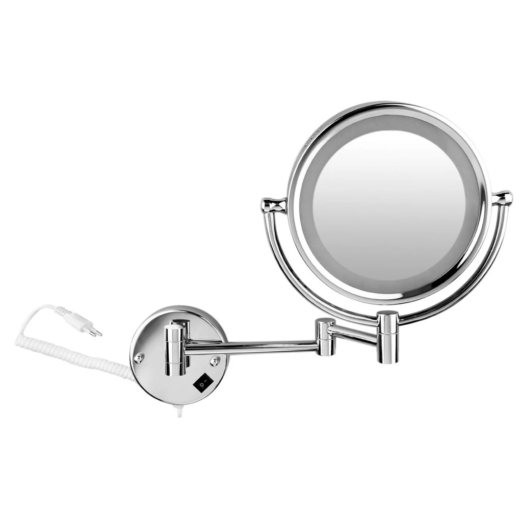 

New 8.5 inch LED Gorgeous LED Wall Mirror Vanity Cheval Mirror Vanity Mirrors 5/7 / 10x Zoom Mirrors (5x) Silver Make-up Tool