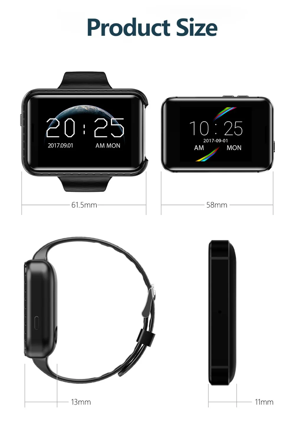 Умные часы Прямоугольные Смарт-часы мужские для apple watch 2,2 дюймов большой цветной экран смартфон VS Q18 GT08 A1 QW08 reloj inteligente