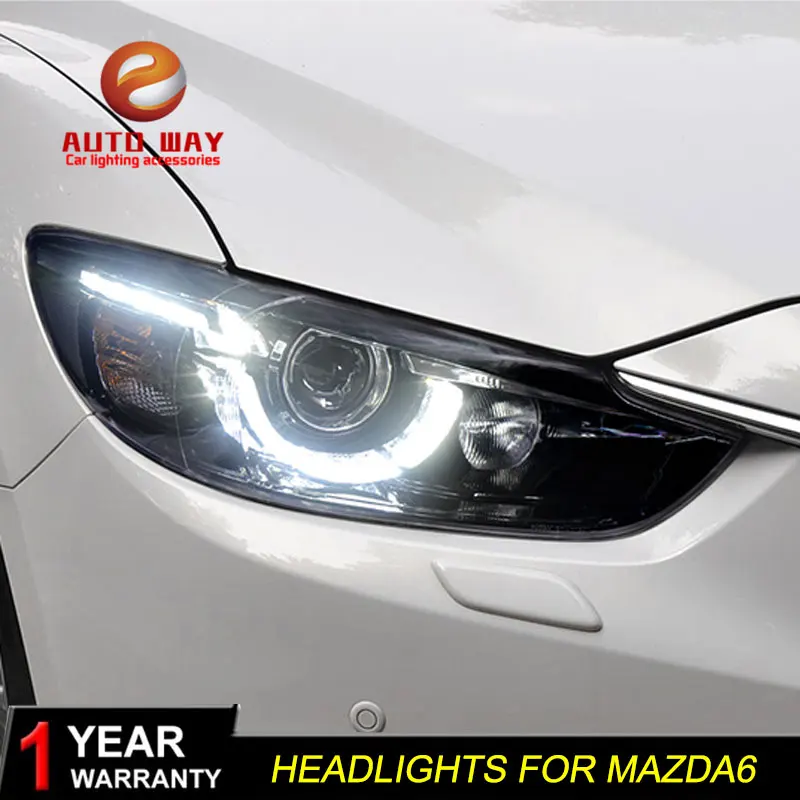  Car Styling for Mazda Atenza Mazda6 Headlights Mazda 6 M6 2013-2016 LED Headlight DRL Lens Double B - 32772430916