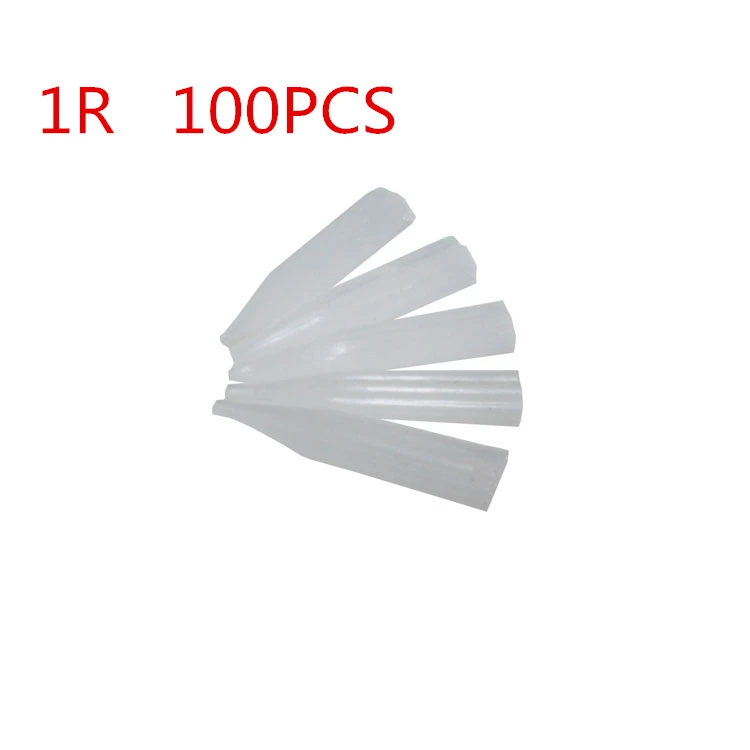 

100 Pieces Per Lot 1R Round Sterilized Plastic Disposable Eyebrow Lip Tattoo Permanent Makeup Tips Top Quality Needle Caps
