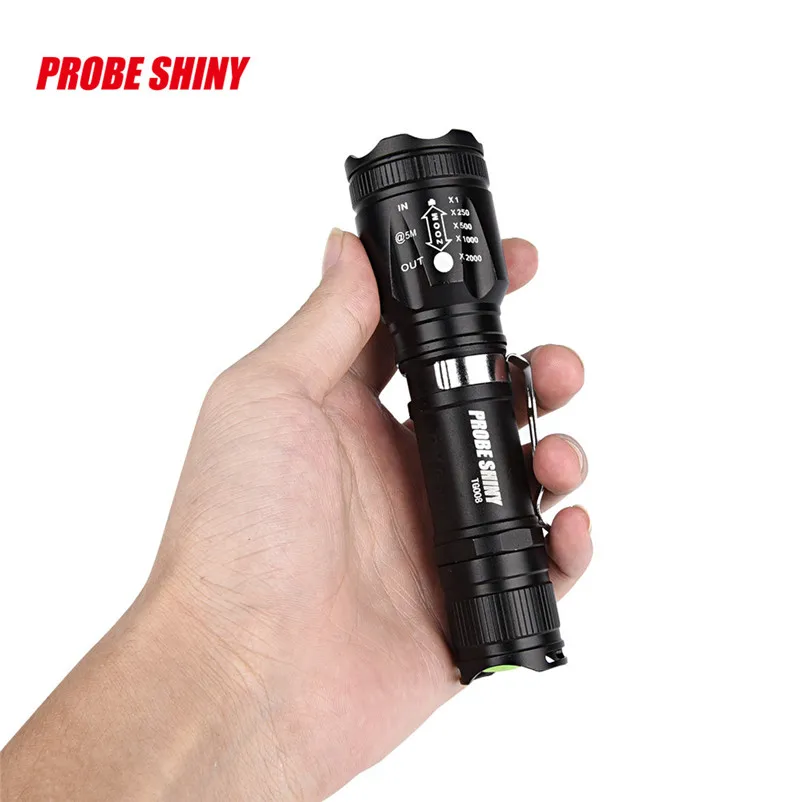 Bicycle lights LED Flashlight Set Zoomable XML T6 LED Tactical Flashlight+18650 Battery+Charger+Case Accessories #5O11 (2)