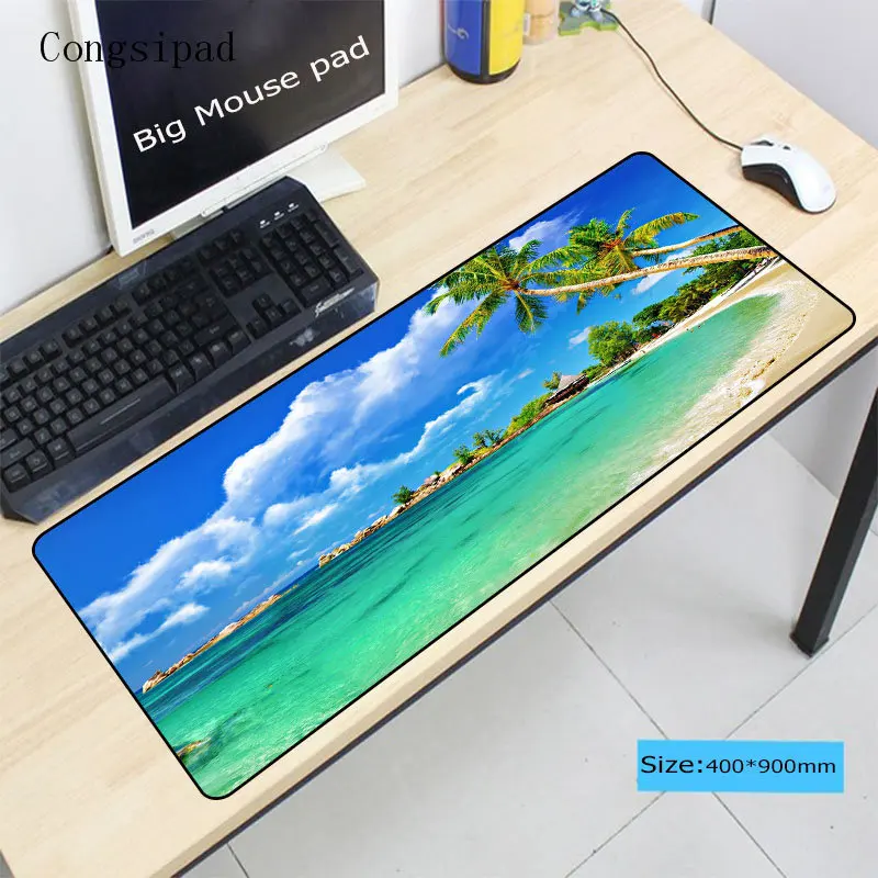 Congsipad Beaches With Palm trees Gaming Speed Locking Edge Large Mouse Mat PC Computer Laptop Mous