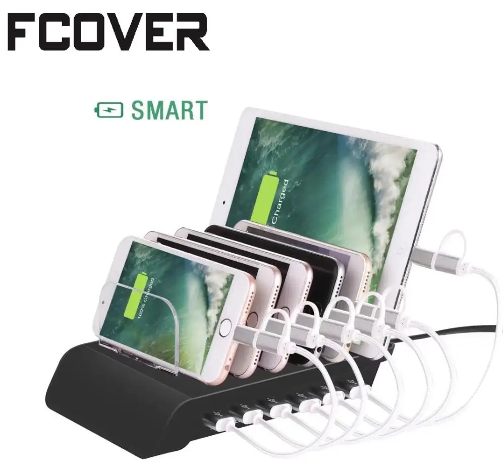 

6 Ports USB Charging Station Desktop Tablet & Smartphone Multi-Device Hub Charging Dock for iphone super fast