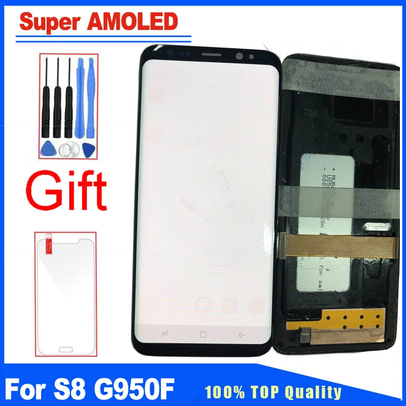 

For Samsung Galaxy S8 G950F G950A G950W LCD Display Touch Screen Digitizer Replacement+Frame With Burned Shadow Ghost Picture
