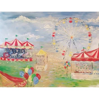 

Vinyl oil painting park Photography Backdrop Printed children baby party Backgrounds for Photo Studio