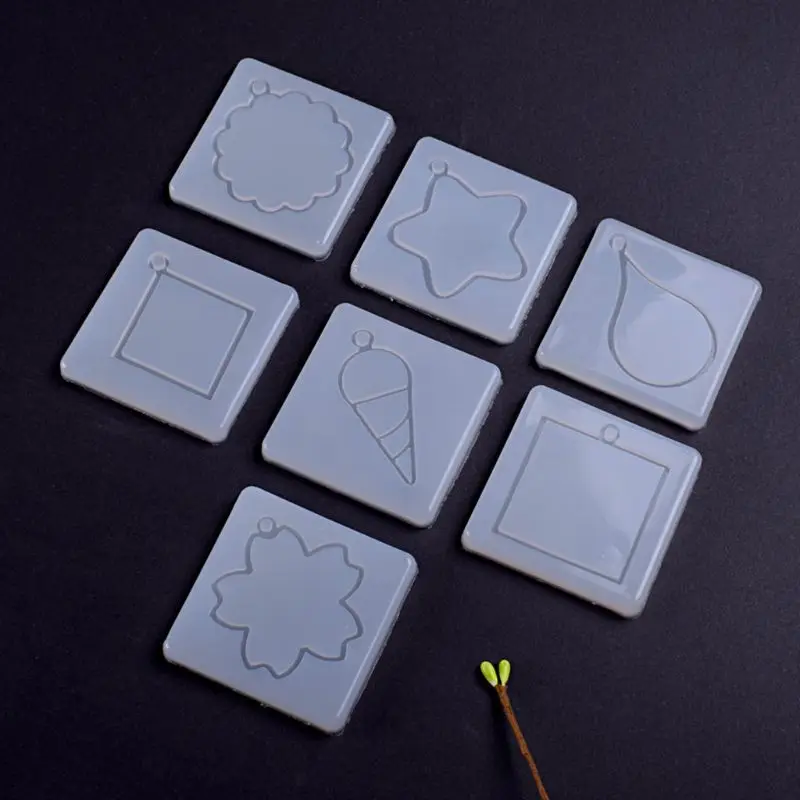 

ANGELADY Mini Geometry Shape Frame Epoxy Resin UV Glue Crafts Silicone Mold Creative DIY Art Pendant Brooch Jewelry Tool 7 Types