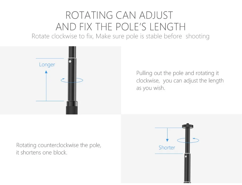 PGYTECH Osmo Pole удлинитель, масштабируемый держатель для DJI OSMO Pocket Gimbal Mobile 2 Zhiyun Smooth 4 Аксессуары для стабилизаторов