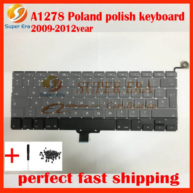 10pcs lot new original for font b macbook b font pro 13inch A1278 polish poland keyboard