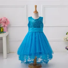 New arrive kid girl dress trailing dress for Child solid Sequined dress for girl L9018
