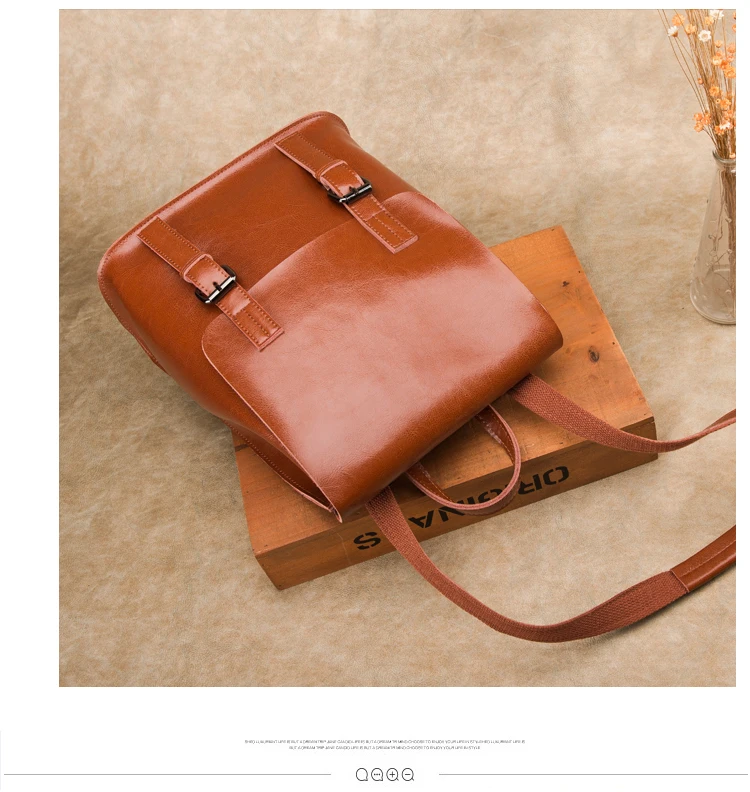  Fashion Designer Genuine Leather Women Backpack Drawstring School Bags For Teenagers Girls Female Travel BackPack (6)