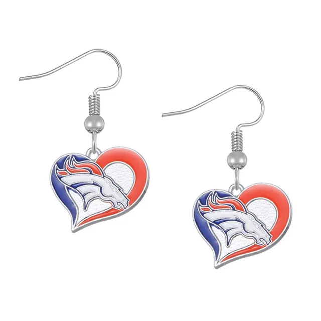 Hot Ing Heart Denver Broncos Football Drop Earrings Jewelry Hot Ing Heart Denver Broncos Football Drop Earrings Jewelry Alloy Dangle For Fans