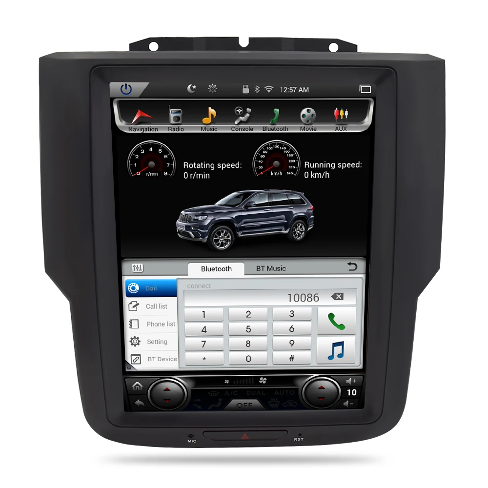 Top Vertical Screen Android 7.1 Car DVD GPS Glonass Navigation Radio Player for Dodge Ram 2015 RAM 2GB Flash 32G Stereo Multimedia 3