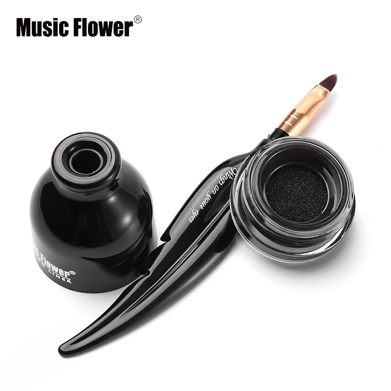 Бренд Music Flower Eyes Make Up подводка-кушон для век водостойкая Стойкая подводка для глаз карандаш черный Быстросохнущий для век натуральный