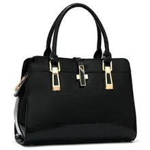 2016 Nouvelles femmes sac de mode punk messenger concepteur sac de marque en cuir verni solide devrait sac de mode élégant Alligator sac à main
