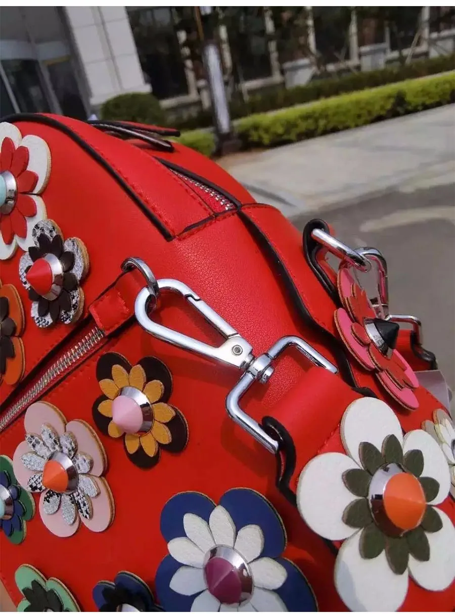 Летний модный женский рюкзак с цветочным принтом, кожаные рюкзаки с принтом для девочек-подростков, школьные сумки с цветочным ремешком