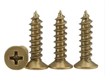 

20pcs M4 copper brass screws self-tapping screw cross recessed flat head countersunk wood bolt furniture bolts 12-40mm length