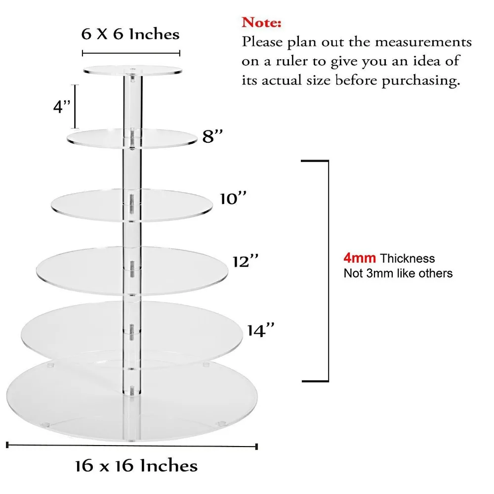 elegant 6 tiers acrylic