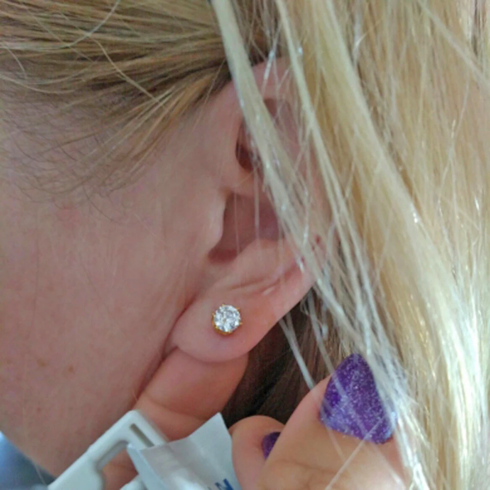 BOG- Pair Surgical Steel Daisy Rainbow Flower Butterfly Zircon Ear Stud Earrings Studs Tragus Cartilage Piercing Jewelry 20g - Image 6