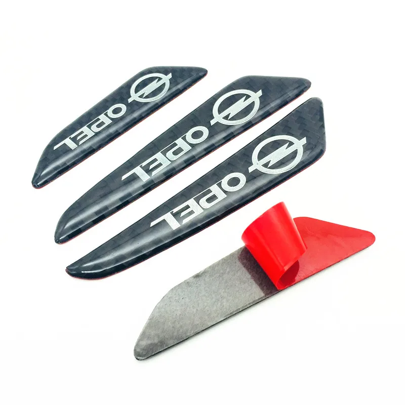 FDIK 4pec/set for Opel 3D Carbon Fiber Vinyl The door crash bar Side Door Edge Protector Protective Strip Scrape Guard  Stickers