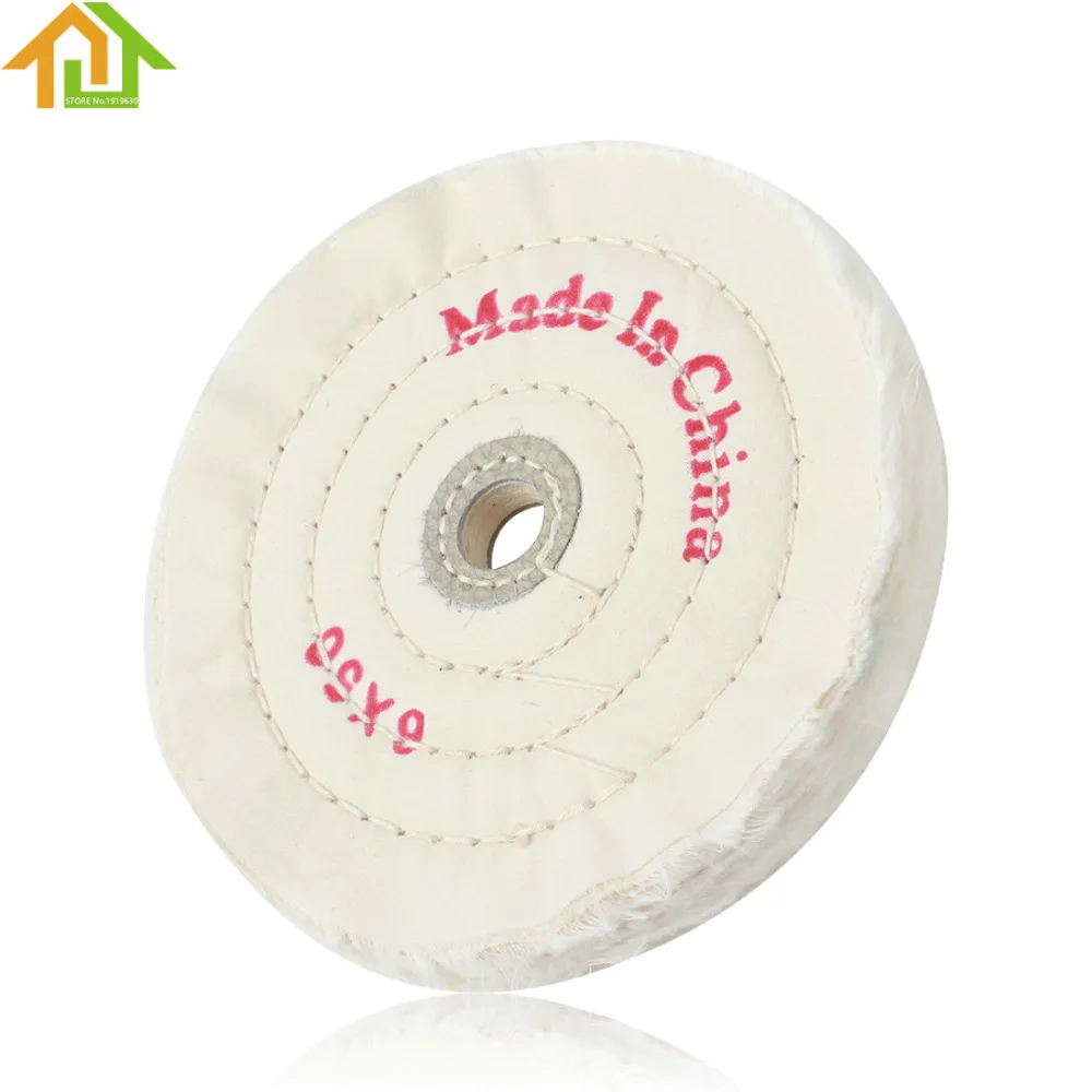 

White Pad 6in Cloth Buffing Polishing Wheel 1/2in Arbor Buffer Polish Grinder