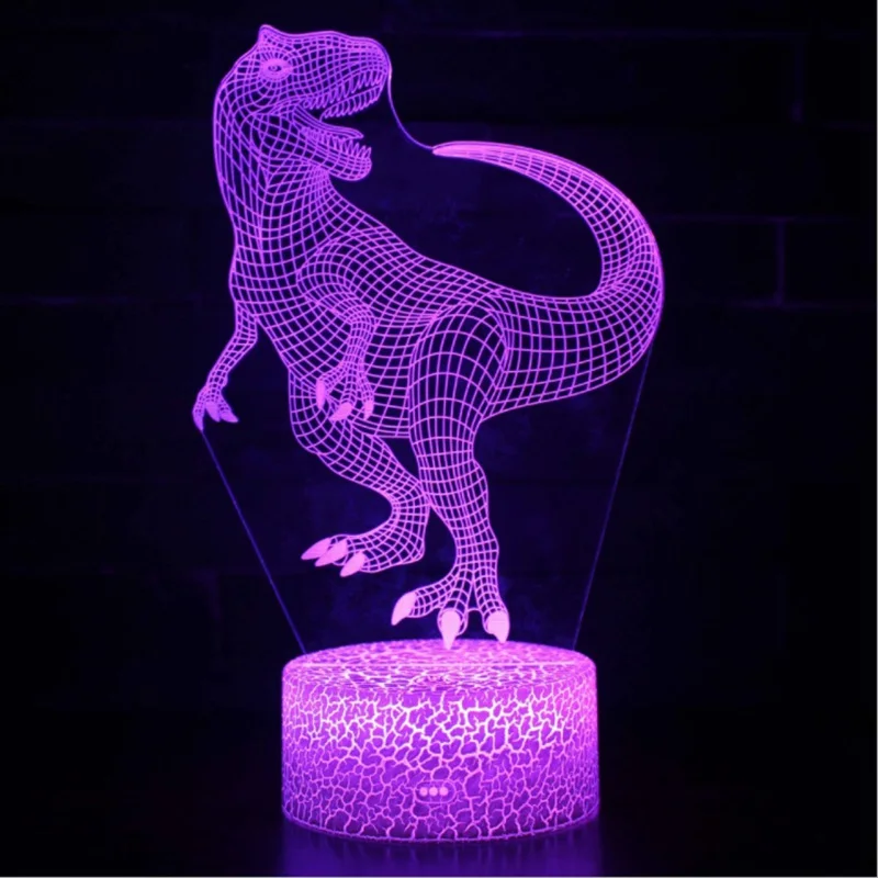 Светодиодный ночник динозавр 7 цветов Изменение 3d Лампа Домашнее украшение в виде животного свет подарок на день рождения для детей