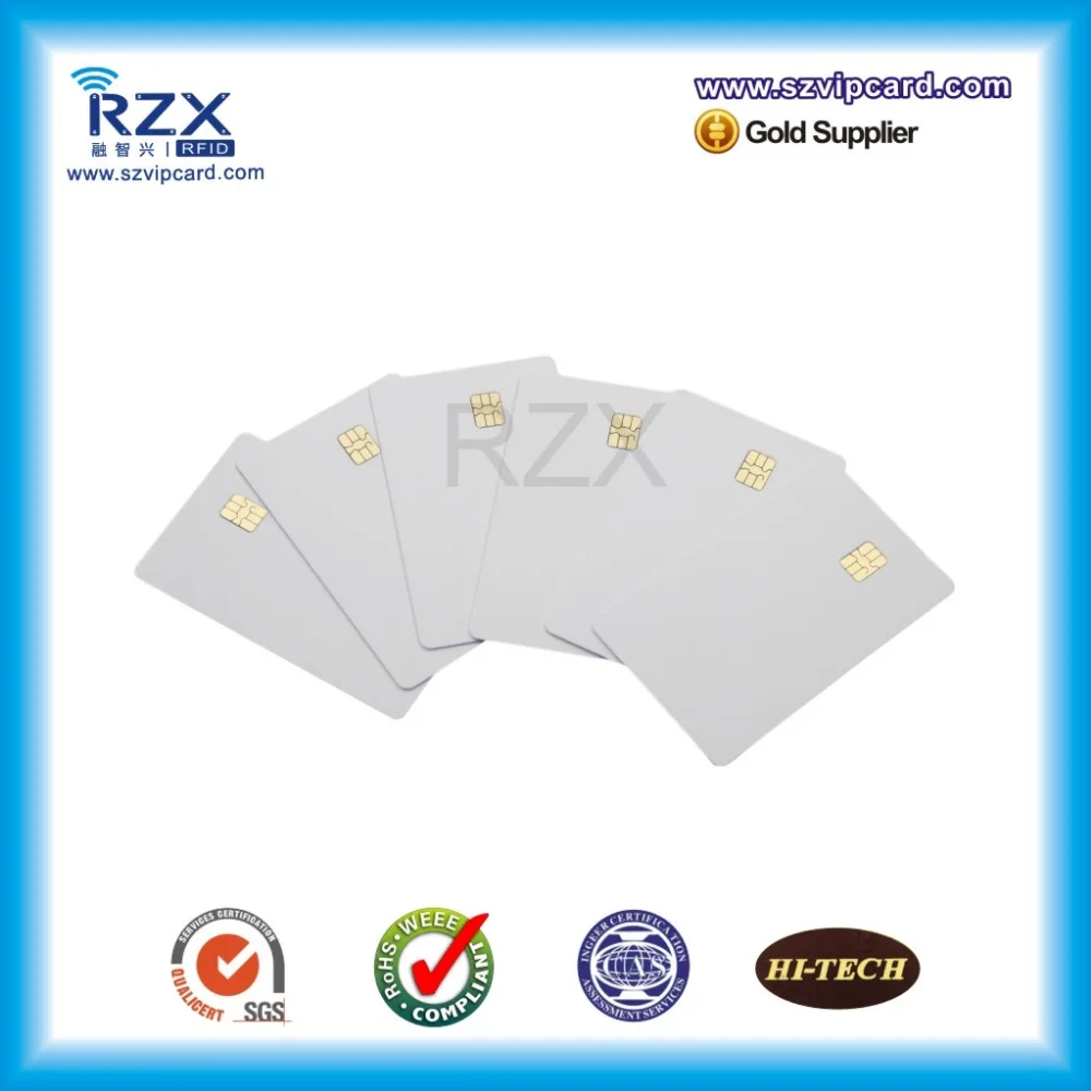 Низкая цена(1000 шт.) Контактная смарт-карта FM4442 CR80 Белая пустая карта из ПВХ