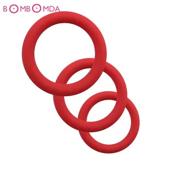 3pcs/set Silicone Durable Penis Ring Adult Men Ejaculation Delay Cock Ring Lasting Firmer Longer Erection Cockring Male Sex Toys 1