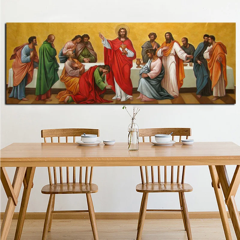 Stampa Digitale Famoso Gesù Tela Pittura A Olio Astratta Su Tela Poster Personalizzato Ultima Cena Poster Wall Art Living Cuadros Decor