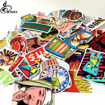 

100pcs/lot Not repeating Western style cartoon Stickers for suitcase Laptop Wall waterproof PVC decals gifts