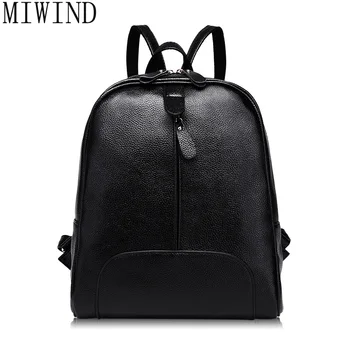 

MIWIND Genuine leather Cowhide Women Backpacks For Teenage Girls Designer High Quality Ladies Shoulder Bags TWL051