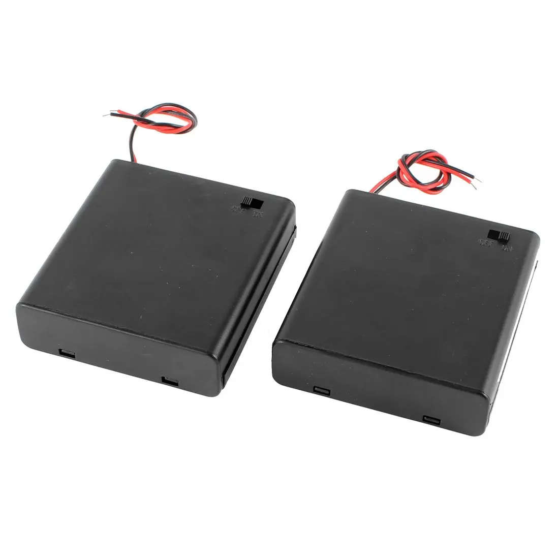 

2 Pcs 4 x AA 6V Battery Holder Case Box Wired ON/OFF Switch w Cover