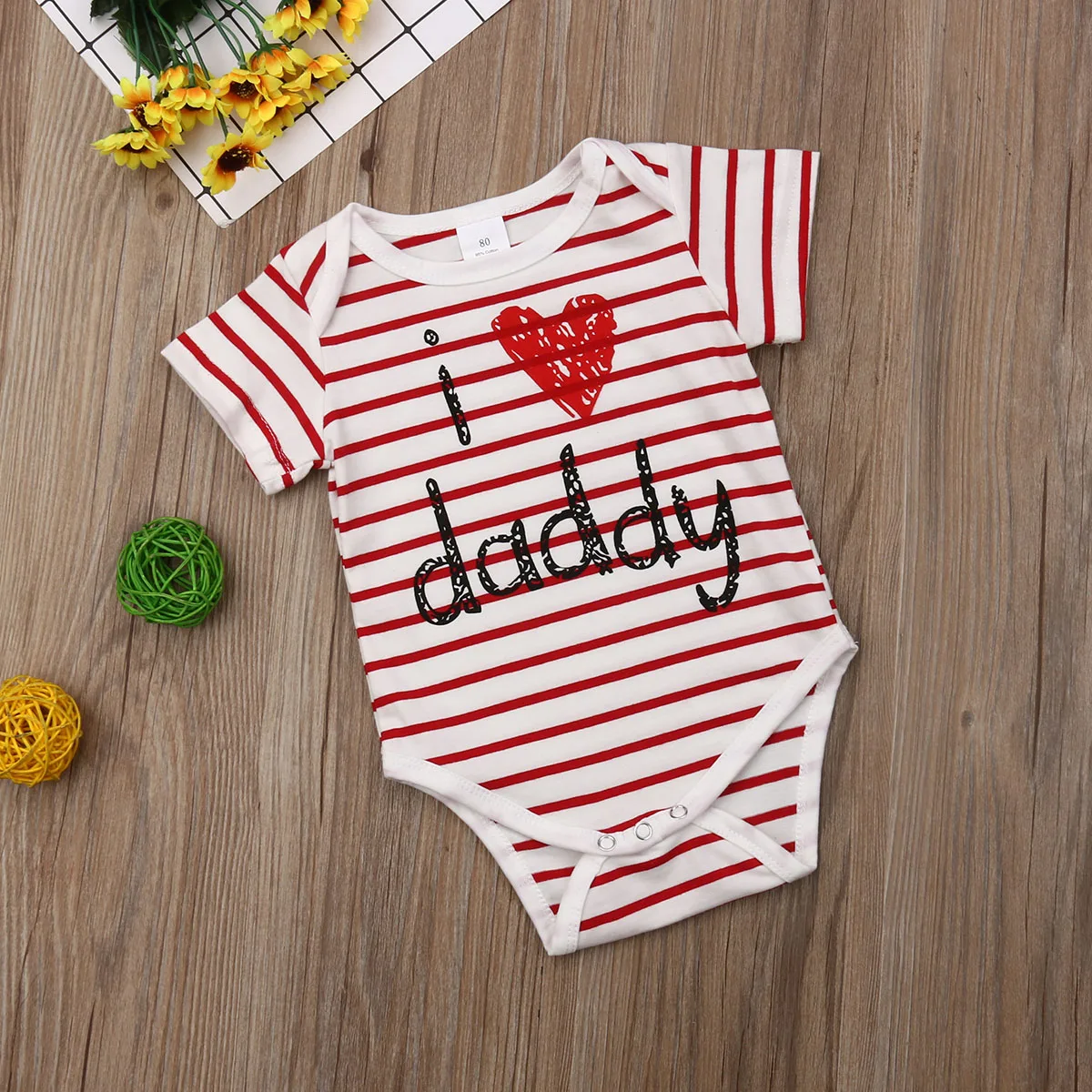 Комбинезон с короткими рукавами для новорожденных мальчиков и девочек с надписью «Love Dad», осенне-зимняя одежда, новинка года, От 0 до 2 лет