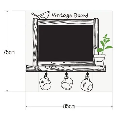 

HGHO-PVC Framed Blackboard Removable Wall Sticker Chalk Board Chalkboard