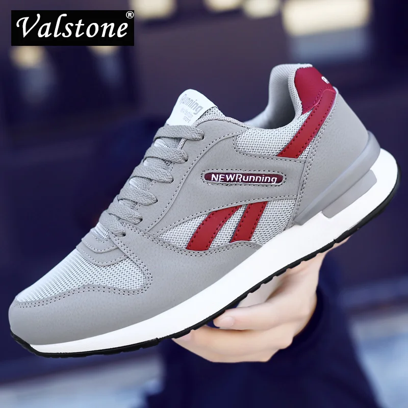 

Valstone Superior Men's sneaker lovers' Spring casual Trainers Breathable outdoor walking shoes light weight antiskid Grey, Red