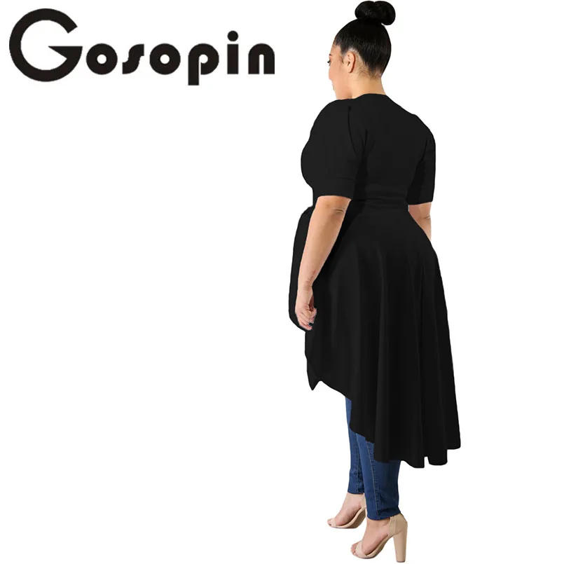 Gosopin Ruffle t Shirt Over size d белый офисный Женский Топ Модный женский дизайнерский